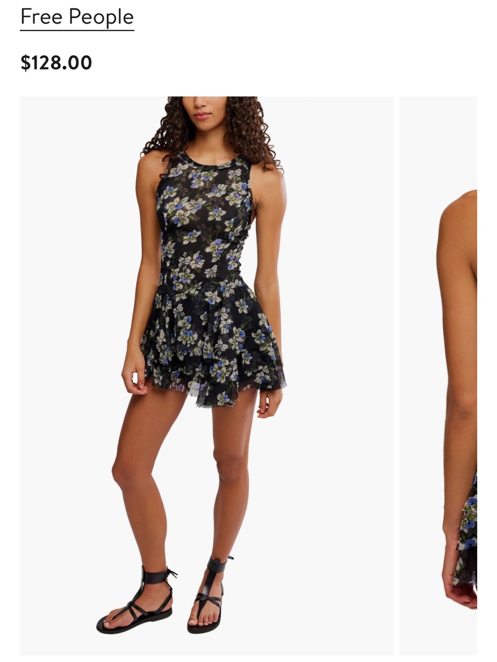 Free People raven print minidress